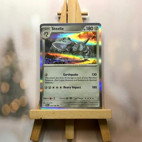 Thẻ hình Pokemon Steelix 125/182 - Lá bài lẻ Holo Rare Reverse Holo tiếng Anh