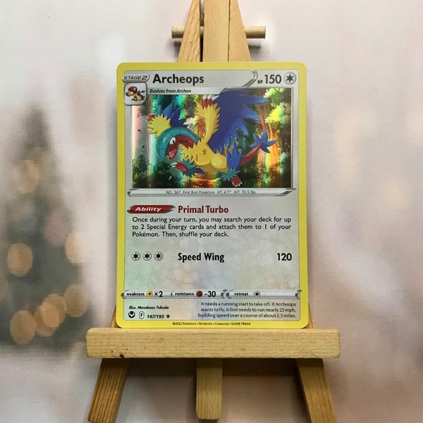 Thẻ hình Pokemon Archeops 147/195 - Lá bài lẻ Sword & Shield: Silver Tempest Reverse Holo Rare tiếng Anh chính hãng ảnh 6