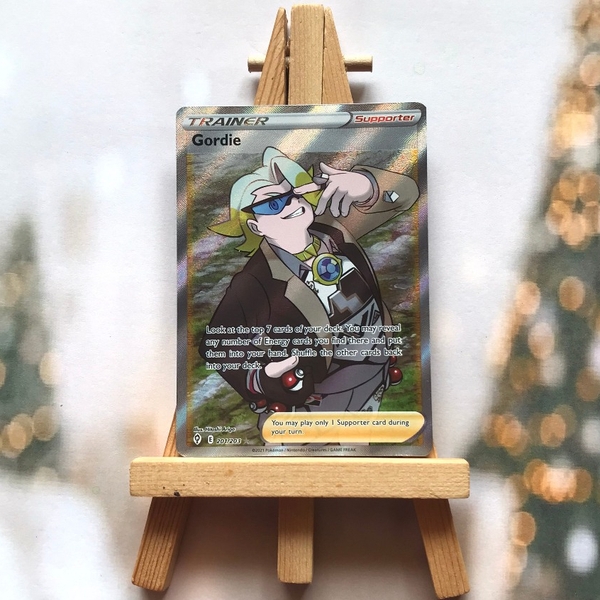 Thẻ hình Pokemon Gordie 201/203 - Lá bài lẻ Full Art Ultra Rare tiếng Anh chính hãng ảnh 3