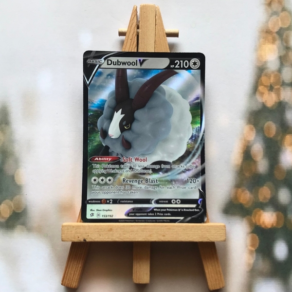 Thẻ hình Pokemon Dubwool V 153/192 - Lá bài lẻ Rebel Clash Ultra Rare tiếng Anh chính hãng ảnh 2