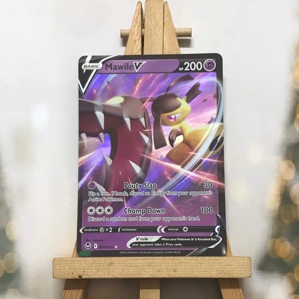 Thẻ hình Pokemon Mawile V 070/195 - Lá bài lẻ Silver Tempest Ultra Rare tiếng Anh chính hãng ảnh 2