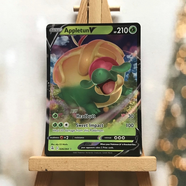 Thẻ hình Pokemon Appletun V 026/264 - Lá bài Fusion Strike Ultra Rare tiếng Anh chính hãng ảnh 2