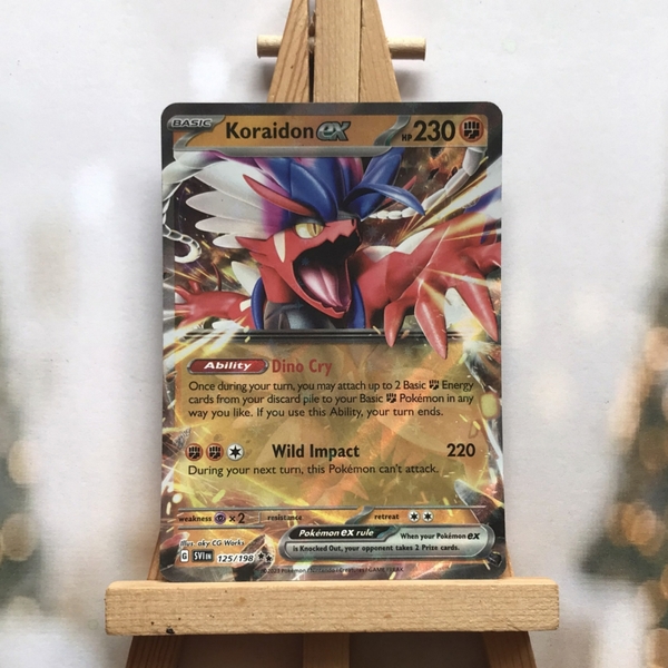 Thẻ hình Pokemon Koraidon ex 125/198 - Lá bài Scarlet & Violet Base Set Ultra Rare tiếng Anh chính hãng ảnh 3