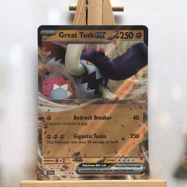 Thẻ hình Pokemon Great Tusk ex 123/198 - Lá bài Scarlet & Violet Base Set Ultra Rare tiếng Anh chính hãng ảnh 3