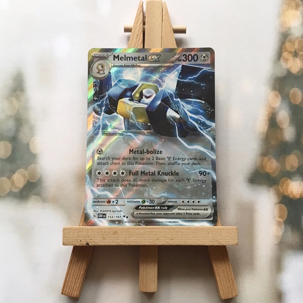Thẻ hình Pokemon Melmetal ex 153/197 - Lá bài Scarlet & Violet: Obsidian Flames Ultra Rare tiếng Anh chính hãng ảnh 2