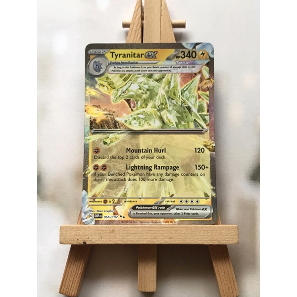 Thẻ hình Pokemon Tyranitar ex 066/197 - Lá bài lẻ Obsidian Flames Ultra Rare tiếng Anh chính hãng ảnh 3