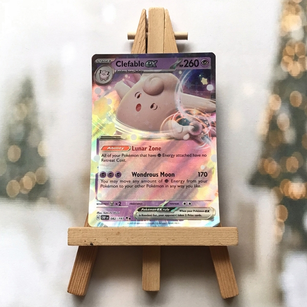 Thẻ hình Pokemon Clefable ex 082/197 - Lá bài lẻ Scarlet & Violet: Obsidian Flames Ultra Rare tiếng Anh chính hãng ảnh 2