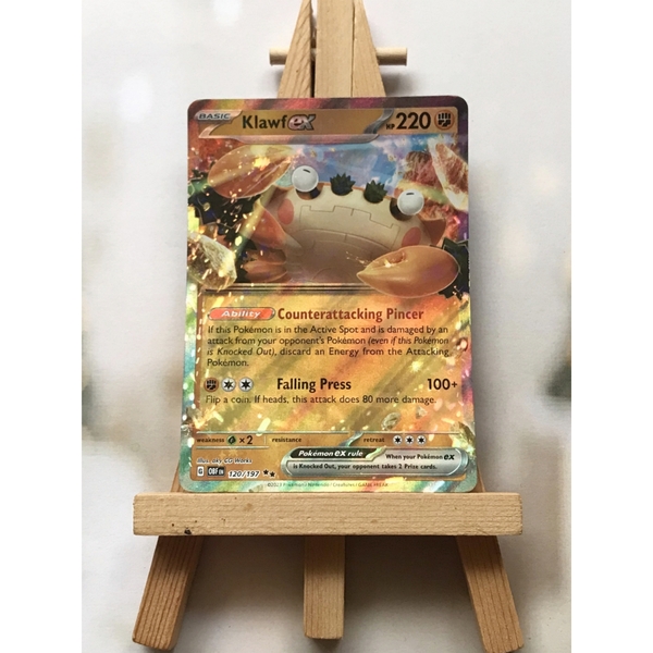 Thẻ hình Pokemon Klawf ex 120/197 - Lá bài lẻ Obsidian Flames Ultra Rare tiếng Anh chính hãng ảnh 2