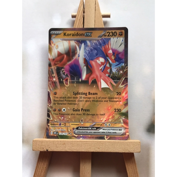 Thẻ hình Pokemon Koraidon ex 124/197 - Lá bài Scarlet & Violet: Obsidian Flames Ultra Rare tiếng Anh chính hãng ảnh 2