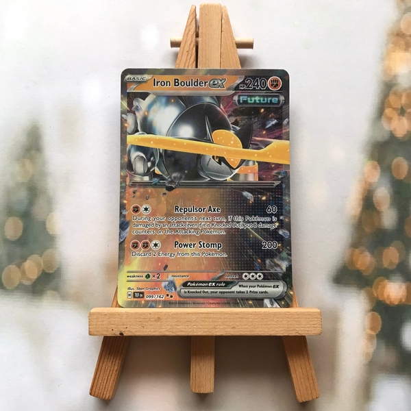 Thẻ hình Pokemon Iron Boulder ex 099/162 - Lá bài Scarlet & Violet: Temporal Forces Ultra Rare tiếng Anh chính hãng ảnh 2