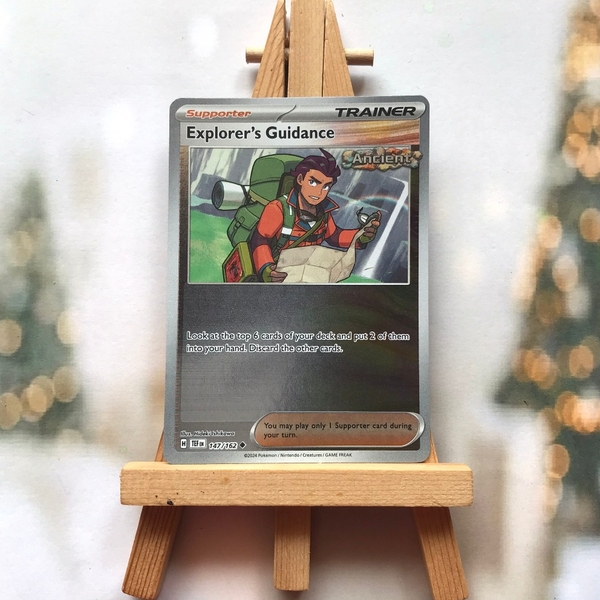 Thẻ hình Pokemon Explorer's Guidance 147/162 - Lá bài SVE Temporal Forces Uncommon Reverse Holo tiếng Anh chính hãng ảnh 2