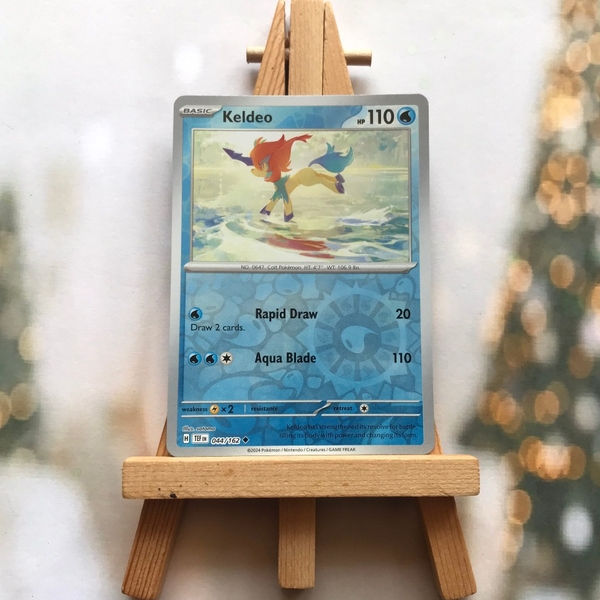Thẻ hình Pokemon Keldeo 044/162 - Lá bài lẻ Temporal Forces Uncommon Reverse Holo tiếng Anh chính hãng ảnh 2