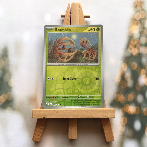 Thẻ hình Pokemon Bramblin 020/162 - Lá bài lẻ Temporal Forces Common Reverse Holo tiếng Anh chính hãng ảnh 2