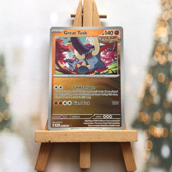 Thẻ hình Pokemon Great Tusk 097/162 - Lá bài lẻ Temporal Forces Uncommon Reverse Holo tiếng Anh chính hãng