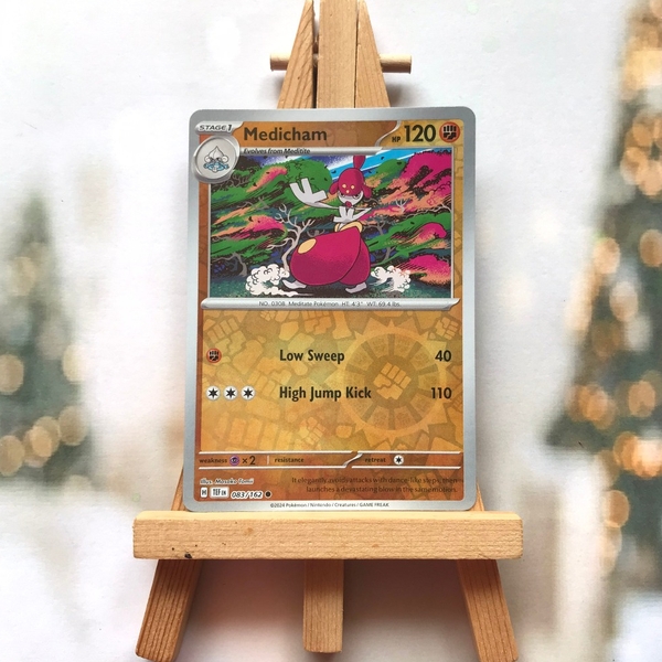 Thẻ hình Pokemon Medicham 083/162 - Lá bài lẻ Temporal Forces Common Reverse Holo tiếng Anh chính hãng