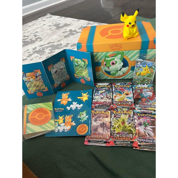 Hộp thẻ bài Paldea Treasure Chest - Pokemon TCG Box chính hãng ảnh 3