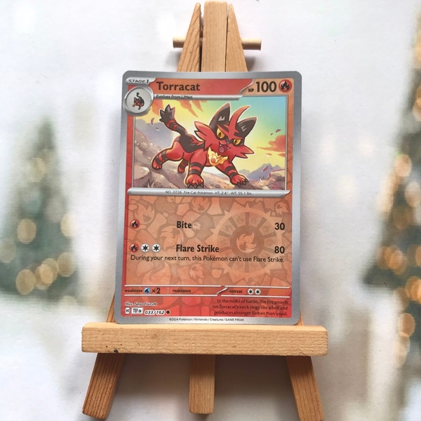Thẻ hình Pokemon Torracat 033/162 - Lá bài lẻ Temporal Forces Common Reverse Holo tiếng Anh chính hãng