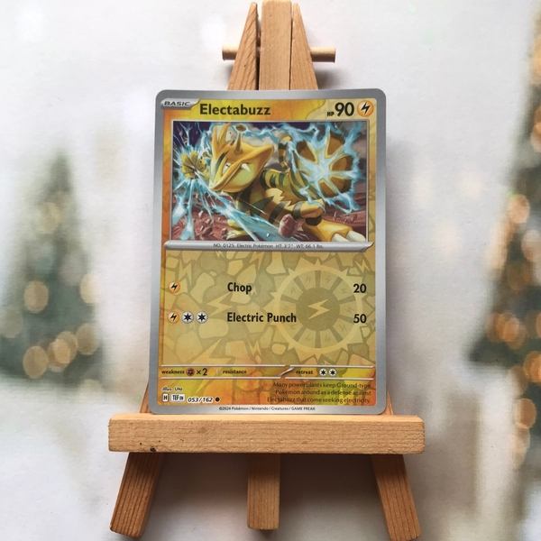 Thẻ hình Pokemon Electabuzz 053/162 - Lá bài lẻ Temporal Forces Common Reverse Holo tiếng Anh chính hãng