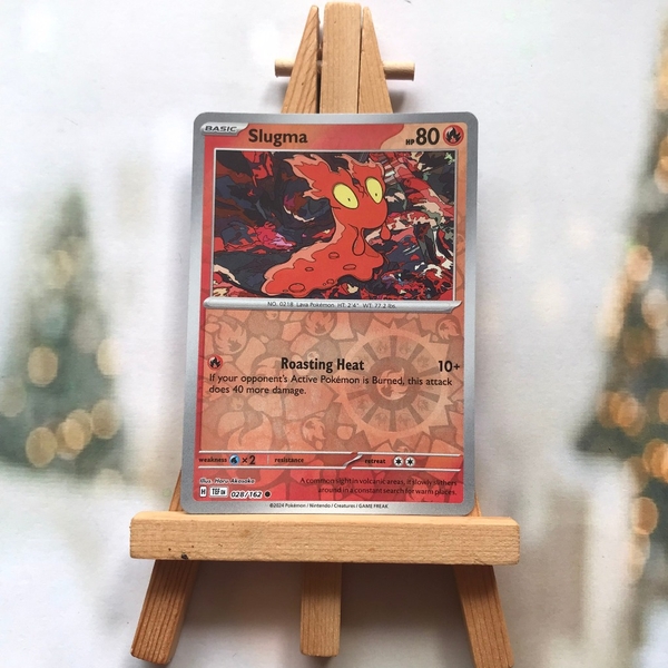 Thẻ hình Pokemon Slugma 028/162 - Lá bài lẻ Temporal Forces Common Reverse Holo tiếng Anh chính hãng