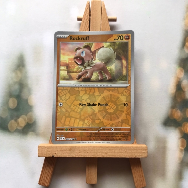 Thẻ hình Pokemon Rockruff 089/162 - Lá bài lẻ Temporal Forces Common Reverse Holo tiếng Anh chính hãng