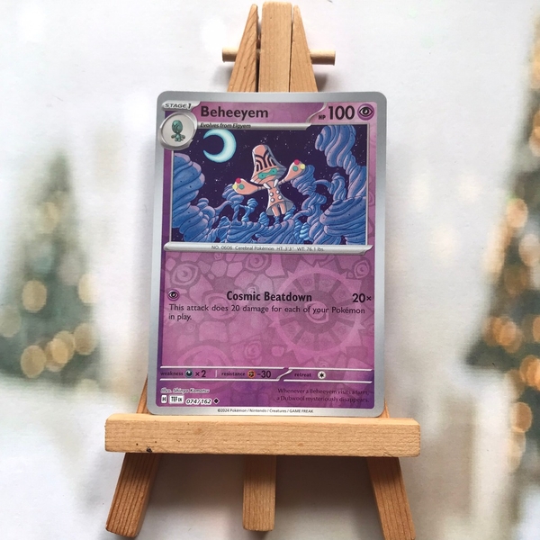 Thẻ hình Pokemon Beheeyem 074/162 - Lá bài lẻ Temporal Forces Uncommon Reverse Holo tiếng Anh chính hãng