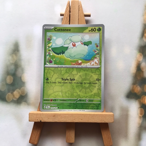 Thẻ hình Pokemon Cottonee 014/162 - Lá bài lẻ Temporal Forces Common Reverse Holo tiếng Anh chính hãng