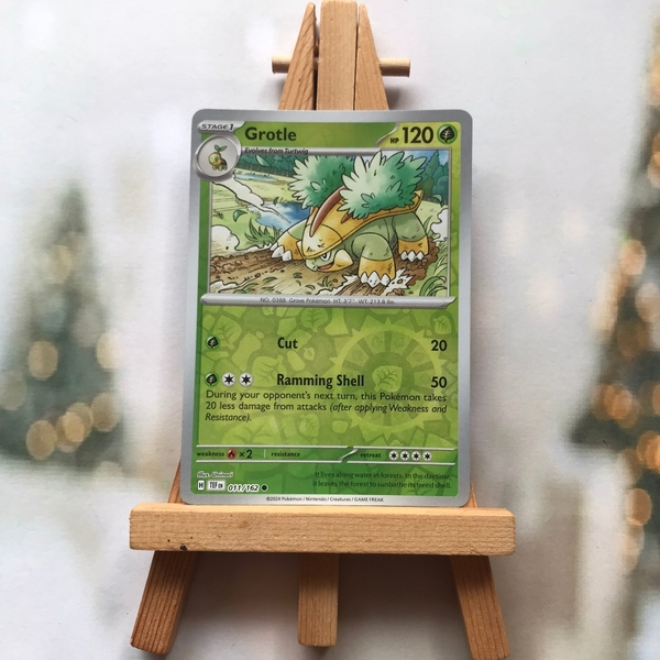 Thẻ hình Pokemon Grotle 011/162 - Lá bài lẻ Temporal Forces Common Reverse Holo tiếng Anh chính hãng