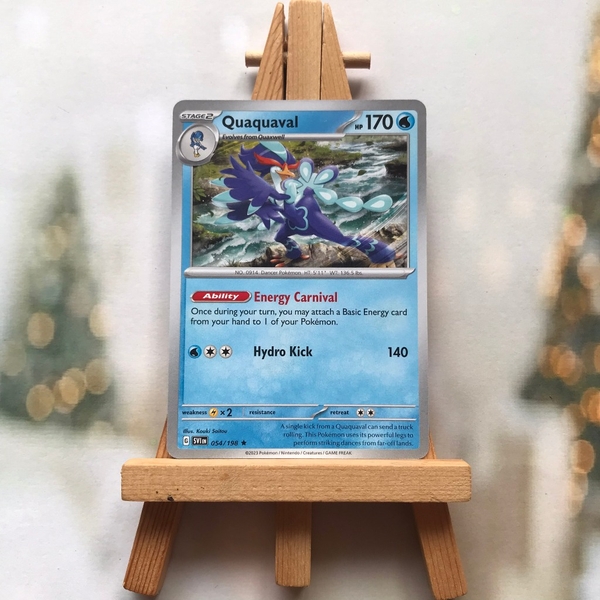 Thẻ hình Pokemon Quaquaval 054/198 - Lá bài Scarlet & Violet Base Set Reverse Holo Rare Theme Deck Exclusive tiếng Anh chính hãng ảnh 3