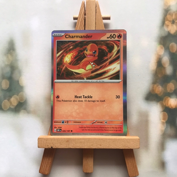 Thẻ hình Pokemon Charmander 026/197 - Lá bài lẻ Obsidian Flames Reverse Holo Promo tiếng Anh chính hãng