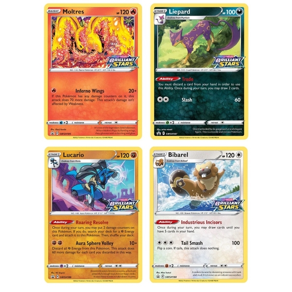 Gói 40 Thẻ Hình Pokemon Brilliant Stars Deck ready-to-play (seal) - Túi lá bài từ Hộp Build & Battle Stadium chính hãng ảnh 4