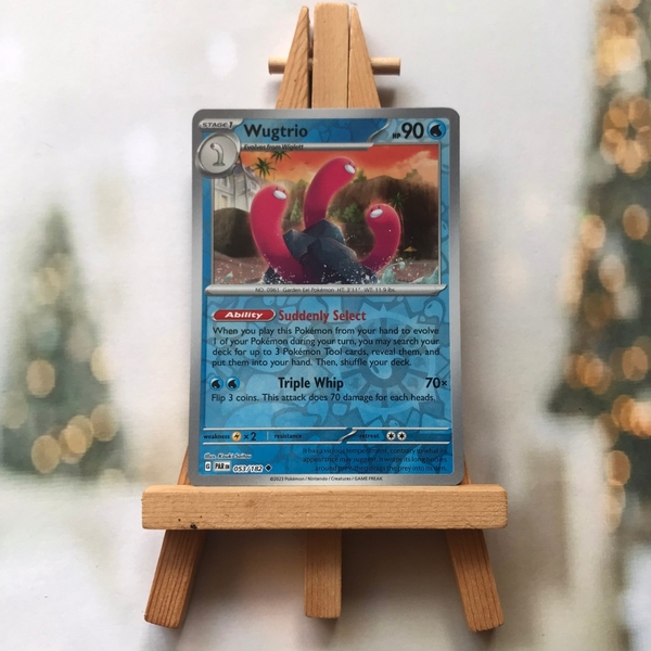 Thẻ hình Pokemon Wugtrio 053/182 - Lá bài lẻ Scarlet & Violet: Paradox Rift Uncommon Reverse Holo tiếng Anh chính hãng