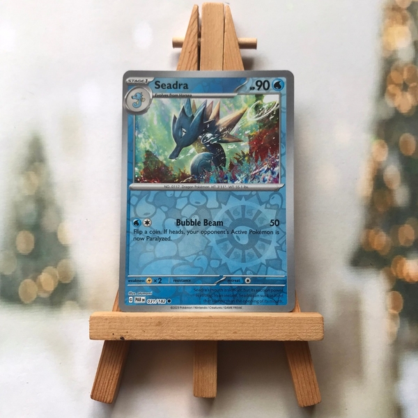 Thẻ hình Pokemon Seadra 031/182 - Lá bài lẻ Paradox Rift Common Reverse Holo tiếng Anh chính hãng