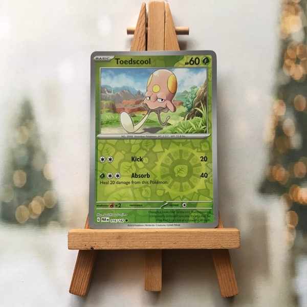 Thẻ hình Pokemon Toedscool 016/182 - Lá bài lẻ Paradox Rift Common Reverse Holo tiếng Anh chính hãng