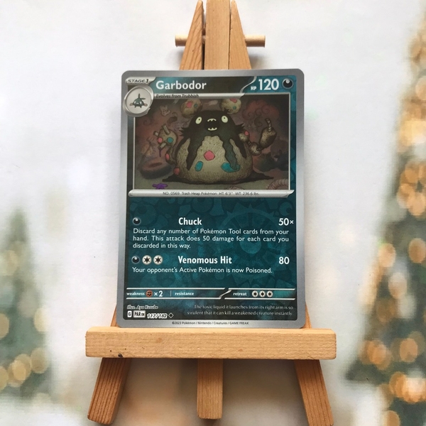 Thẻ hình Pokemon Garbodor 117/182 - Lá bài lẻ Paradox Rift Uncommon Reverse Holo tiếng Anh chính hãng