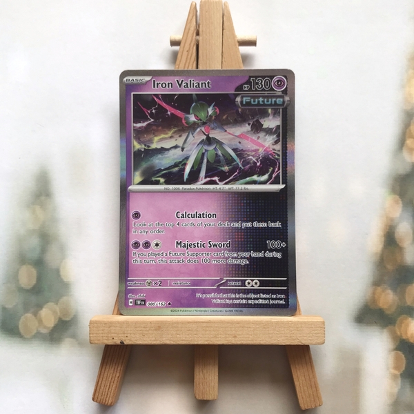 Thẻ hình Pokemon Iron Valiant 080/162 - Lá bài lẻ Temporal Forces Holo Rare Reverse Holo tiếng Anh chính hãng