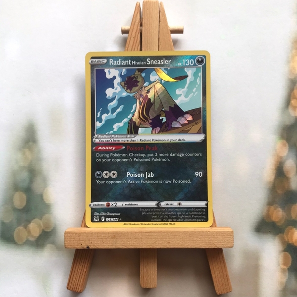 Thẻ hình Pokemon Radiant Hisuian Sneasler 123/196 - Lá bài Sword & Shield: Lost Origin Radiant Rare tiếng Anh chính hãng