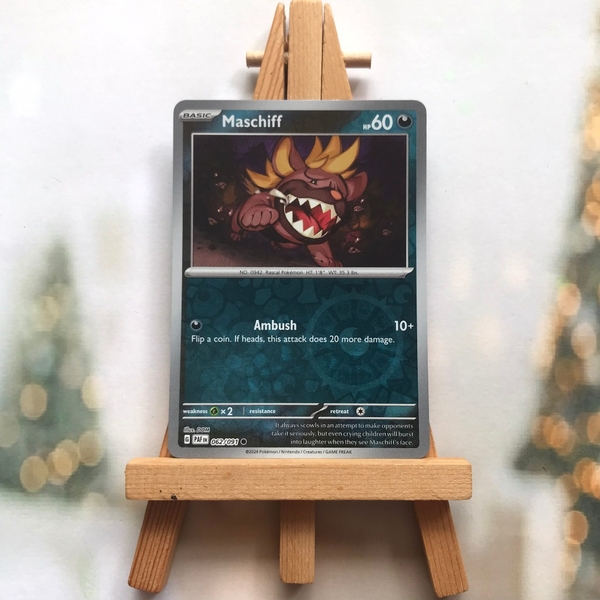 Thẻ hình Pokemon Maschiff 062/091 - Lá bài lẻ Paldean Fates Common Reverse Holo tiếng Anh chính hãng