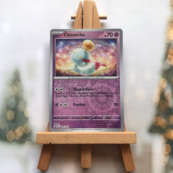 Thẻ hình Pokemon Chimecho 030/091 - Lá bài lẻ Paldean Fates Common Reverse Holo tiếng Anh chính hãng