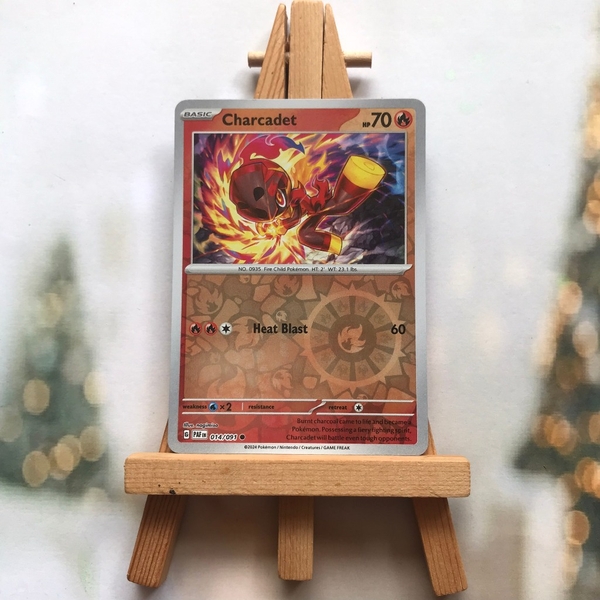Thẻ hình Pokemon Charcadet 014/091 - Lá bài lẻ Paldean Fates Common Reverse Holo tiếng Anh chính hãng ảnh 2