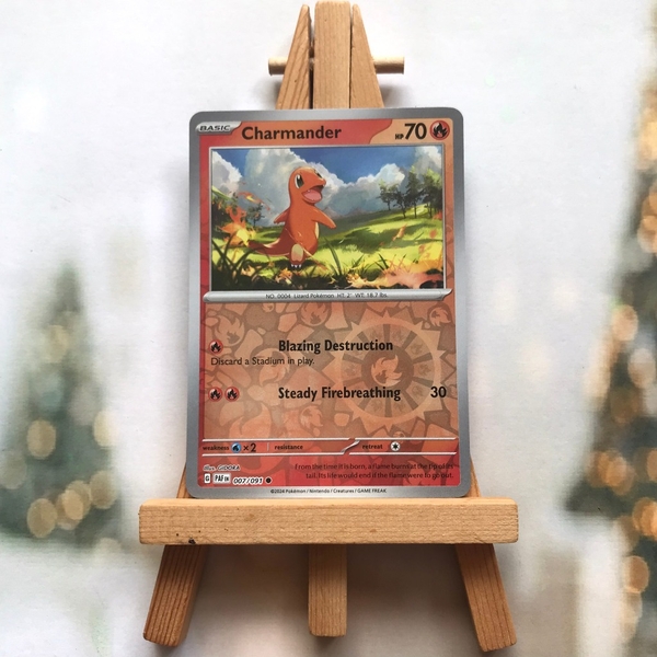 Thẻ hình Pokemon Charmander 007/091 - Lá bài lẻ Scarlet & Violet: Paldean Fates Common Reverse Holo tiếng Anh chính hãng ảnh 2