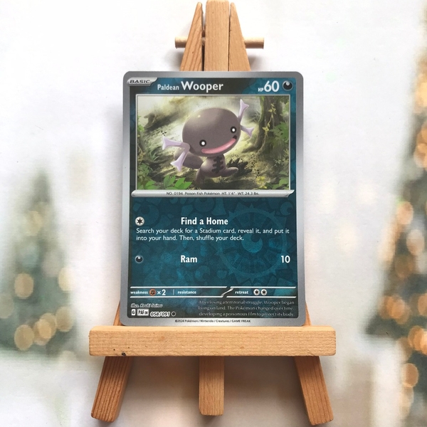 Thẻ hình Pokemon Paldean Wooper 058/091 - Lá bài lẻ Paldean Fates Common Reverse Holo tiếng Anh chính hãng