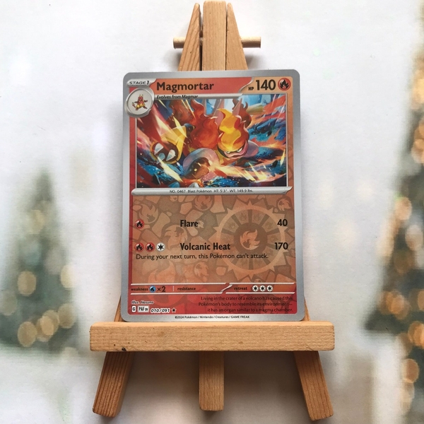 Thẻ hình Pokemon Magmortar 010/091 - Lá bài lẻ Paldean Fates Rare Reverse Holo tiếng Anh ảnh 2