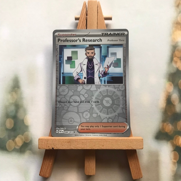 Thẻ hình Pokemon Professor's Research (Professor Turo) 088/091 - Lá bài lẻ Paldean Fates Holo Rare Reverse Holo tiếng Anh chính hãng ảnh 2