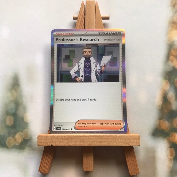 Thẻ hình Pokemon Professor's Research (Professor Turo) 088/091 - Lá bài lẻ Paldean Fates Holo Rare Reverse Holo tiếng Anh chính hãng ảnh 3