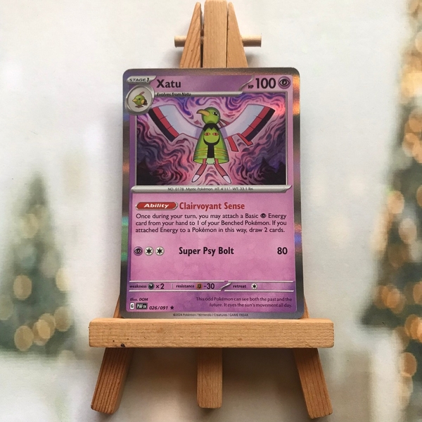 Thẻ hình Pokemon Xatu 026/091 - Lá bài lẻ Scarlet & Violet: Paldean Fates Holo Rare Reverse Holo tiếng Anh chính hãng