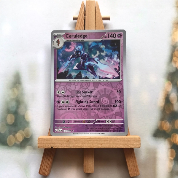 Thẻ hình Pokemon Ceruledge 040/091 - Lá bài lẻ Paldean Fates Rare Reverse Holo tiếng Anh ảnh 3