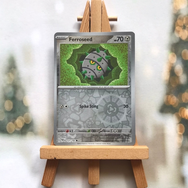 Thẻ hình Pokemon Ferroseed 127/182 - Lá bài lẻ Paradox Rift Common Reverse Holo tiếng Anh chính hãng
