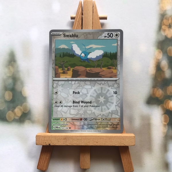 Thẻ hình Pokemon Swablu 152/182 - Lá bài Scarlet & Violet: Paradox Rift Common Reverse Holo tiếng Anh chính hãng