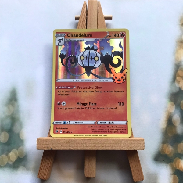 Thẻ hình Pokemon Chandelure 033/192 - Lá bài Trick or Trade Holo Rare tiếng Anh chính hãng