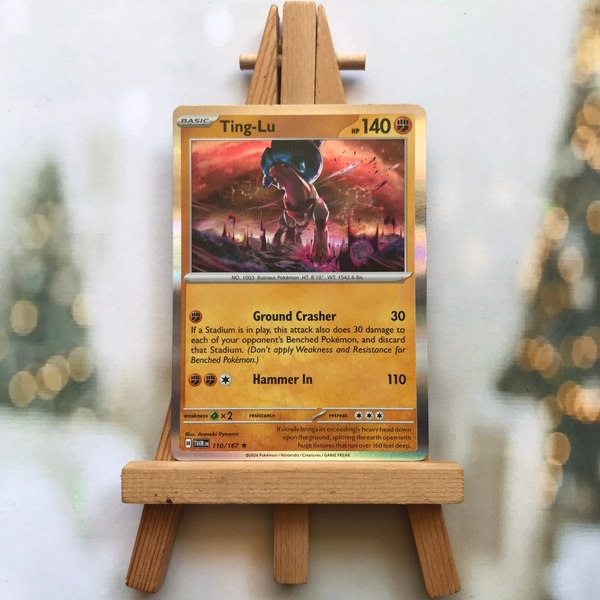 Thẻ hình Pokemon Ting-Lu 110/167 - Lá bài lẻ Twilight Masquerade Holo Rare Reverse Holo tiếng Anh chính hãng ảnh 3